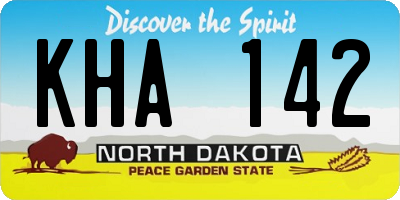 ND license plate KHA142