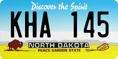 ND license plate KHA145