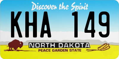 ND license plate KHA149