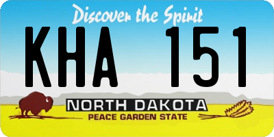 ND license plate KHA151