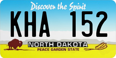 ND license plate KHA152