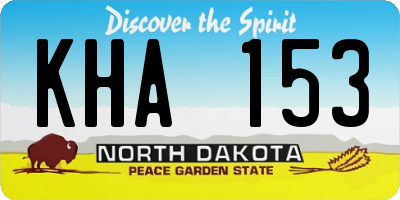 ND license plate KHA153