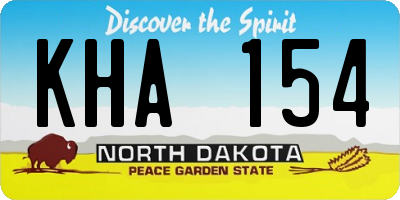 ND license plate KHA154