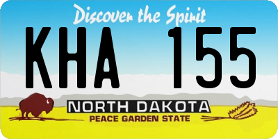 ND license plate KHA155