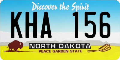 ND license plate KHA156