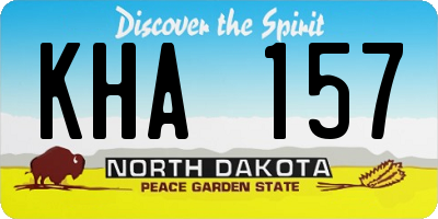 ND license plate KHA157