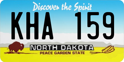 ND license plate KHA159