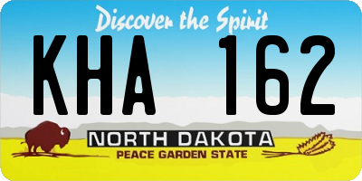 ND license plate KHA162