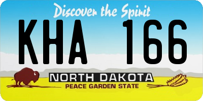 ND license plate KHA166