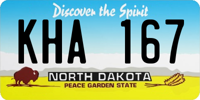 ND license plate KHA167