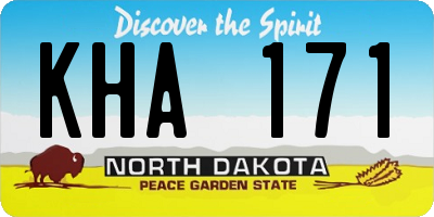 ND license plate KHA171