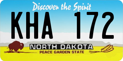 ND license plate KHA172