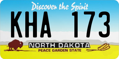 ND license plate KHA173