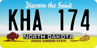 ND license plate KHA174