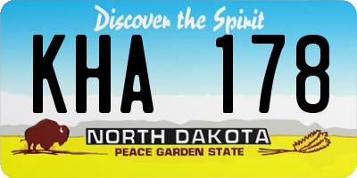 ND license plate KHA178