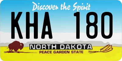 ND license plate KHA180