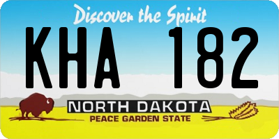 ND license plate KHA182