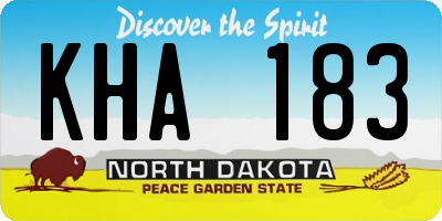 ND license plate KHA183