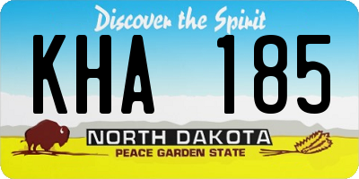ND license plate KHA185