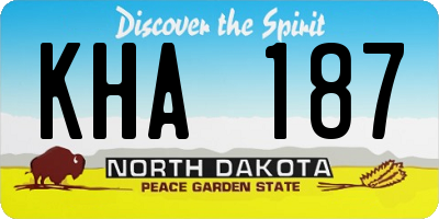 ND license plate KHA187