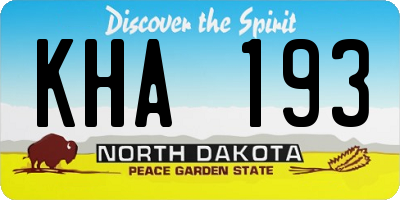 ND license plate KHA193
