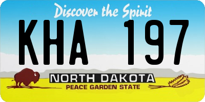 ND license plate KHA197