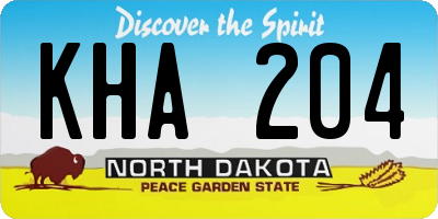 ND license plate KHA204