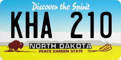 ND license plate KHA210