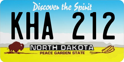 ND license plate KHA212