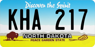 ND license plate KHA217
