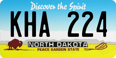 ND license plate KHA224