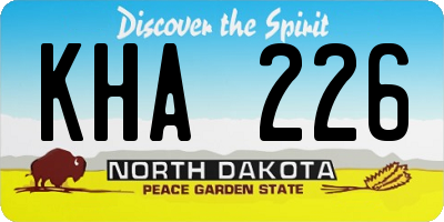 ND license plate KHA226