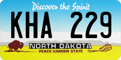 ND license plate KHA229