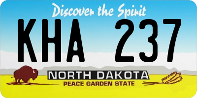 ND license plate KHA237