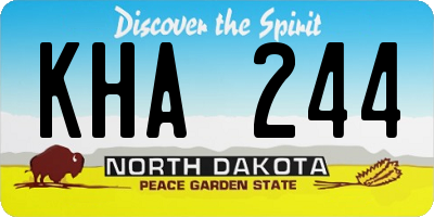 ND license plate KHA244