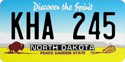 ND license plate KHA245