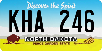 ND license plate KHA246
