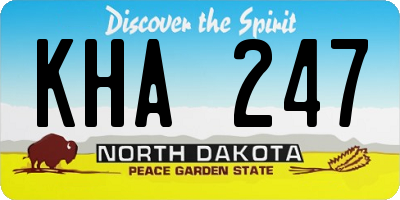 ND license plate KHA247