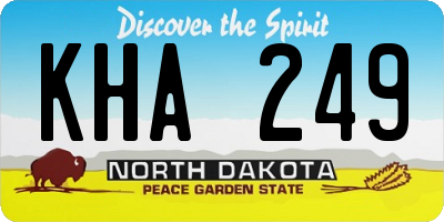 ND license plate KHA249