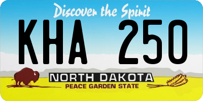 ND license plate KHA250