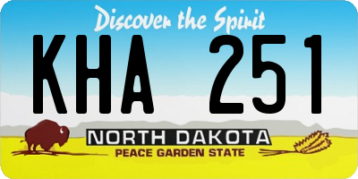 ND license plate KHA251