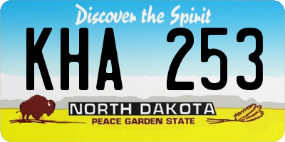 ND license plate KHA253