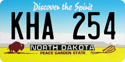ND license plate KHA254