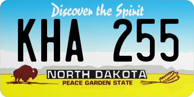 ND license plate KHA255