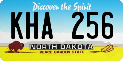 ND license plate KHA256