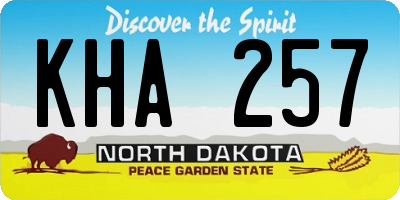 ND license plate KHA257