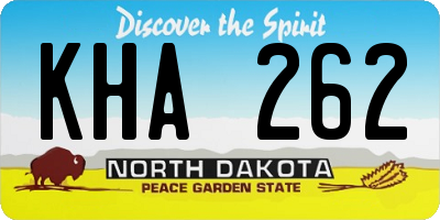 ND license plate KHA262