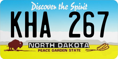 ND license plate KHA267