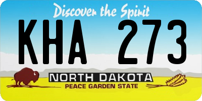 ND license plate KHA273