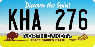 ND license plate KHA276